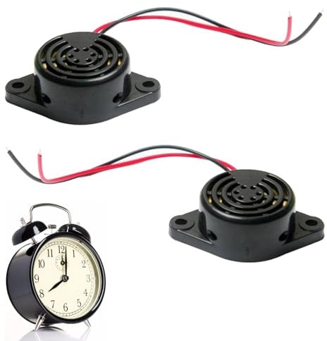 Lot De 2 Buzzer Électronique DC 3-24V Buzzer Sonore 100DB, Électronique Alarme Buzzer Alarme Continue D'alarme Sonore pour Voiture Moto Oubli Phare Système Avertisseur Sécurité Extérieur