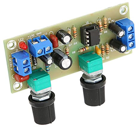 Spacnana Subwoofer Pass Filter, Hard Glass Plate, High Efficiency Potentiometer Prefilter, DC10-24V Power Supply, Ideal for Home Audio Systems