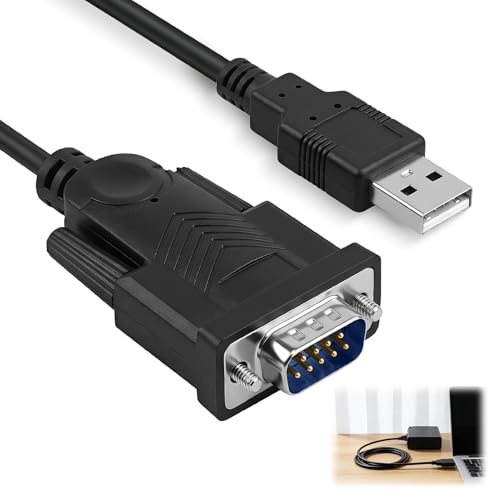 ZESTRO USB to RS232 Serial Adapter Cable 6Ft USB A Male to DB9 RS232 Female Converter with FTDI Chipset for Windows 11/10/8/7 Mac OS Linux Connects Cisco Routers Telescopes and Industrial Devices