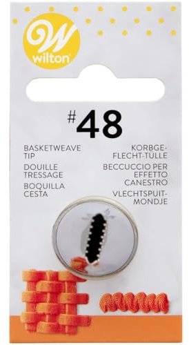 Wilton Douille à Pâtisserie #48 Corbeille Tisser Cardé, Douille Professionnelle Métallique Buse de Glaçage Réutilisable pour la Décoration de Gateaux, Muffins et de Cupcakes