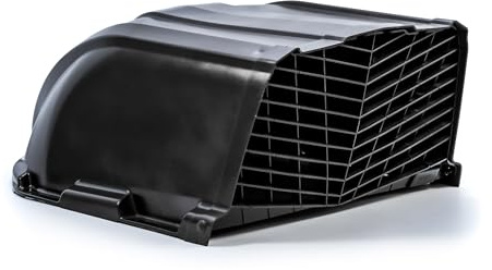 Camco RV XLT Dachbelüftungs-Abdeckung, öffnet für einfache Reinigung, aerodynamisches Design, einfache Montage am Wohnmobil mit mitgeliefertem Zubehör (schwarz)
