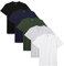 Lower East LE156 Camiseta, Negro, Verde Oscuro, Azul Oscuro, Gris Claro Mezcla y Blanco (Paquete de 5), L (Pack de 5) para Hombre