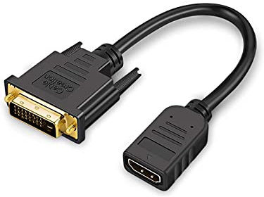 CableCreation Câble adaptateur HDMI vers DVI, 0,15 m, prise HDMI bidirectionnelle vers DVI (24+1), convertisseur HDMI DVI, prise en charge 1080p, 3D, plaqué or, 0,5 ft/noir