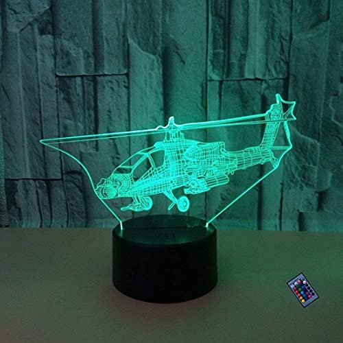 Kreative 3D Hubschrauber Nacht Licht 16 Farben Andern Sich Fernbedienung USB-Strom Touch Schalter Dekor Lampe Optische Täuschung Lampe LED Lampe Tisch Kinder Brithday Weihnachten Geschenke