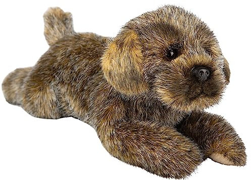 Suki Gifts 12141 Liegender Border Terrier Hund Kuscheltier, mehrfarbig