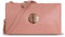 Women's Small Clutch, Cross Body, Shoulder Bag with Wristlet and Long Adjustable Shoulder Strap (Nude Pink)