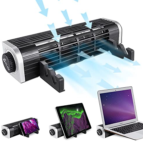 KLIM Zephyr + Portable Laptop Cooler + Multi-purpose Desktop Fan + Silent & High Performance + Elegant Design + Innovative Cross Flow Turbine Cooling with 3 speed levels + 3000 RPM + NEW Version