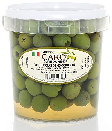 Olive Verdi Dolci Denocciolate in Salamoia della Nocellara del Belice (secchiello da 4Kg netti)