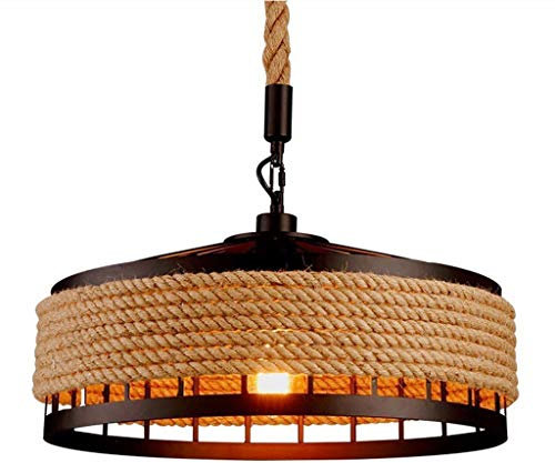Retro Pendelleuchte Industrie Kronleuchter Eisen Vintage Loft Hängeleuchten Leucht Nordic Twine Pendellampe Living Room Restaurant Pendant Light Lüster Hängelampe (größe : 40cm)