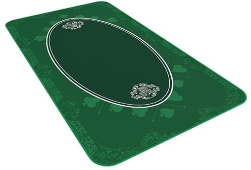 Bullets Playing Cards, Designer Pokermatte grün in 140 x 75cm für den eigenen Pokertisch, Deluxe Pokertuch, Pokerteppich, Pokertischauflage