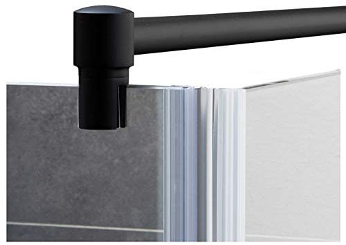 Stabilisierungsstange für Duschen, Stabilisator Duschwand, Stabilisationsstange Glas-Wand (100cm, Schwarz)