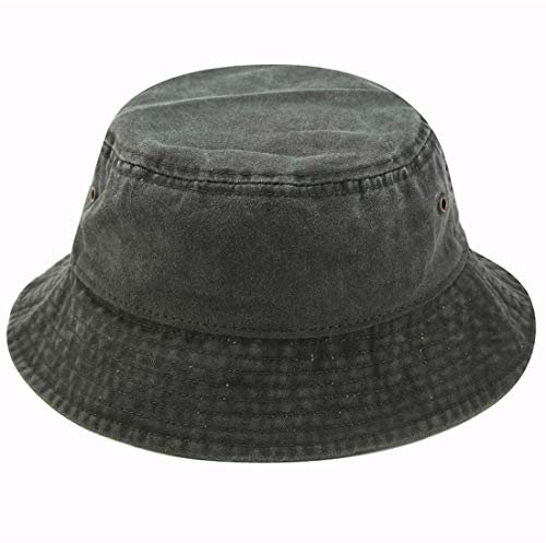Yixda Vintage Cotton Fischerhut Sonnenhut Washed Retro Outdoor Bucket Hat (Armeegrün)
