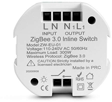 Yagusmart 2 Way Zigbee 3.0 Smart Light Switch DIY Breaker Module, Neutral Wire Required, EU/UK, Smart Life/Tuya APP Remote Control, Works with Alexa Google Home(1 gang, zigbee)