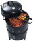 vidaXL Holzkohlegrill 3-in-1 mit Thermometer Räuchergrill Barbecue Räuchertonne Räucherofen Grilltonne Grill Smoker BBQ Camping Party 40x80cm