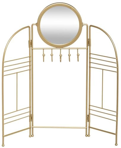 Atmosphera - Porte - Bijoux Feel - métal et Verre - doré - 31-5x33 cm