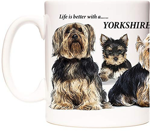 KAZMUGZ Yorkshire Terrier Mug, Life is Better with A Yorkshire Terrier. Yorkie Coffee Mug, Tea Cup or Hot Chocolate Mug