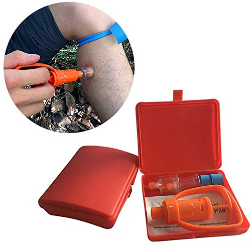 hzexun Kit de morsure d'abeille, kit de pompe d'aspiration de piqûre, extracteur de venin, outil de sécurité de premiers secours, premiers secours pour le camping et la randonnée
