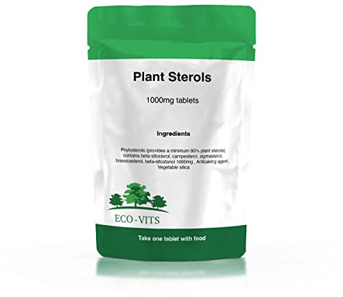 ECO-VITS Plant STEROLS (1000MG) 60 TABS. Recyclable Packaging. Sealed Pouch