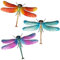 Songjum 3 PCS Metal Dragonfly Wall Decor with Legs Metal Dragonfly Wall Art for Home Bedroom Garden Indoor and Outdoor Decorations