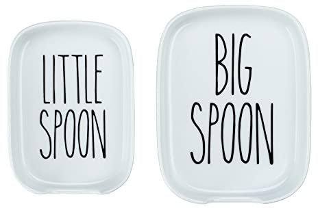 Heartland Home Porcelain Nesting Spoon Rest for Stove Top or Kitchen Counter. 2pc Cooking Spoon Holder (Big/Little). Utensil Rest and Small Spoon Rest. Smart Kitchen Gadgets and Cute Kitchen Gifts