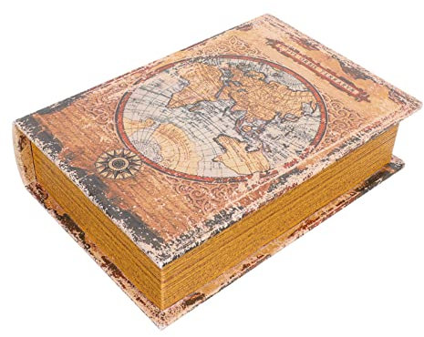 Zerodeko Boîtes Décoratifs en Forme de Livre Vintage Boîtes de Bibelot D' Artisanat Livre de Bureau Faux Livre Invisible Boîte à Bijoux Bibliothèque Bibliothèque Ornement (24X17cm)