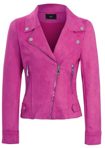 SS7 Women's Faux Suede Biker Jacket - Blue, M