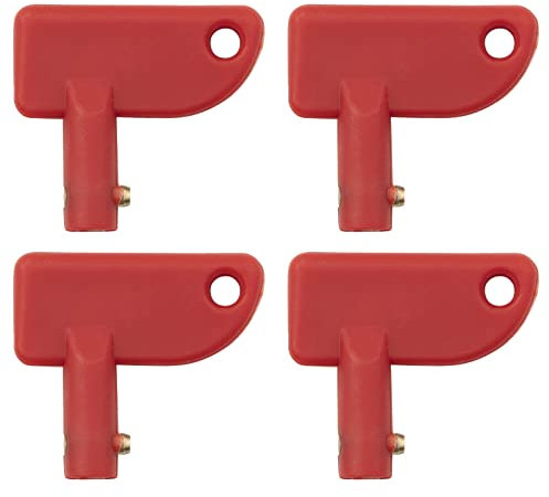 ZEALfix 4 Stück Trennschalter-Schlüssel Universal für 12v 24V Boote Auto Modifizierte Yacht Wohnwagen Batterie Schalter Universal Schlüssel Batteriehauptschalter Ersatzschlüssel
