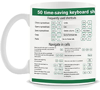 Spreadsheet Accountant Admin Office Mug - Time Saving Excel Short Cut Coffee Mug Gift for Friend Lover Colleague Birthday Christmas,310 ml