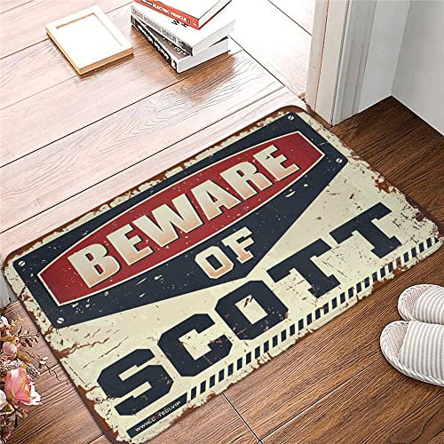 Home Alone Door Mat Beware of Scott Rug Man Cave Decor Welcome Home Door Mat ( Size : 65X90CM )