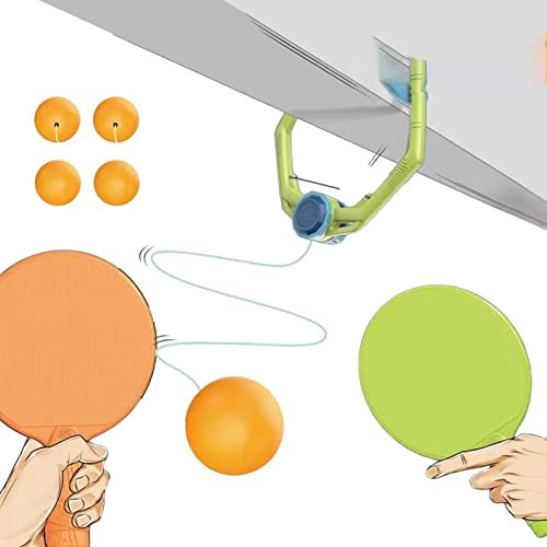 Hängender Tischtennisball | Höhenverstellbares Hand-Auge-Koordinationstraining - Indoor hängendes Tischtennis, Selbsttraining-Set, tragbarer Tischtennistrainer für Kinder Delr