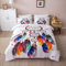 Chanyuan Traumfänger Bunt Feder Muster Bettbezug 200x220cm, 3 Teilig Weiß Bettwäsche Set Mädchen Kinder Weich Mikrofaser Exotisch Boho Bohemian Federn Stil mit Kissenbezug 80x80cm