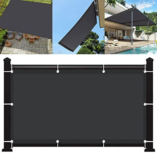 Sunsegel Rechteckig Wasserdicht 4 x 4.5 m Sonnenschutz Netz Terrasse Überdachung Leicht Und Haltbarkeit für Patio Hinterhof Rasengarten, Dunkelgrau