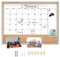 TORASO ZHYL-RB-4560 Whiteboard-Kalender und Korktafel, 45,7 x 61 cm, trocken abwischbar, rustikaler brauner Rahmen, Kalender/Kork-Kombi-Tafel