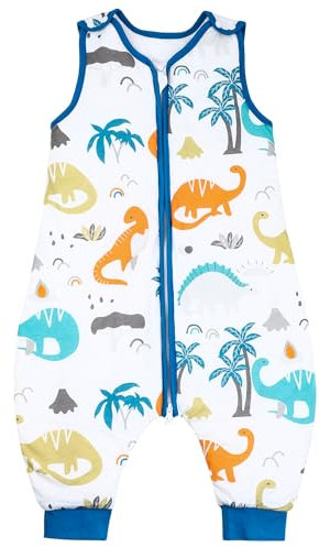 MOEMOE BABY Gigoteuse a Pied 2,5 Tog Gigoteuse Hiver| Gigoteuse avec Jambes| Gigoteuse Bébé | Turbulette a Pieds | Gigoteuse Sac de Couchage,3-5 Ans,Dinosaure,90cm,L
