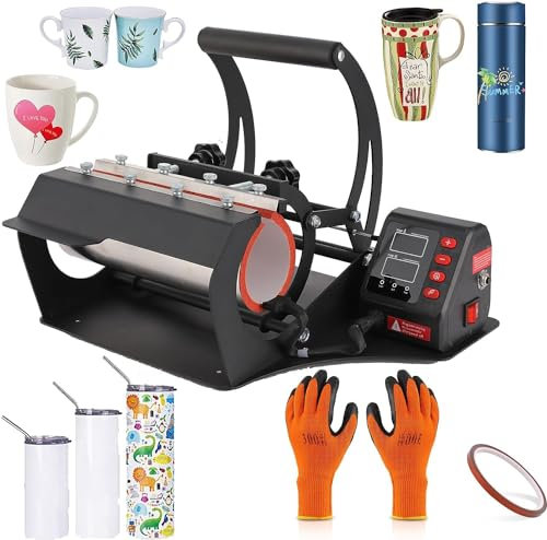 Prensa de calor para tazas de vaso, sublimación de 10-30 oz, prensa de calor para vasos delgados en blanco rectos, máquina de prensa de vasos para tazas, 20 y 30 oz, 11 oz, 15 oz, 16 oz, transferencia