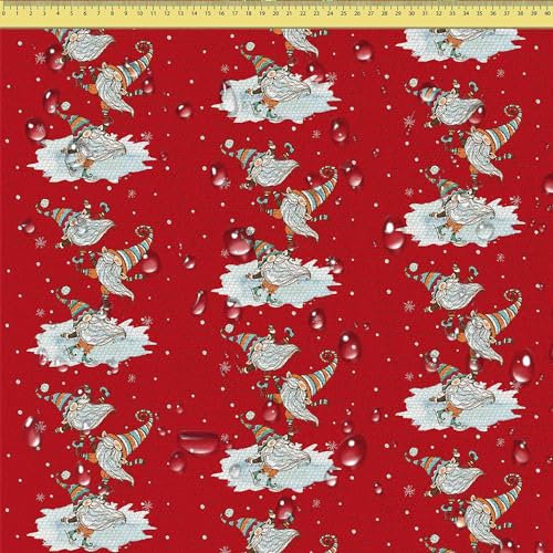 DreamRoots Oxford Weihnachtsstoff Meterware - Wasserabweisender Deko Stoff OEKO-TEX 220 g/m2 600D mit Weihnachtsmotiv zum Nähen,DIY,Tischdecken & Basteln