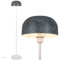 RELAX4LIFE Stehlampe, Standleuchte mit Metall Lampenschirm, Stehleuchte mit E27 Fassung & Fußschalter, Standlampe für Wohnzimmer Arbeitszimmer Schlafzimmer, Weiß + Grau