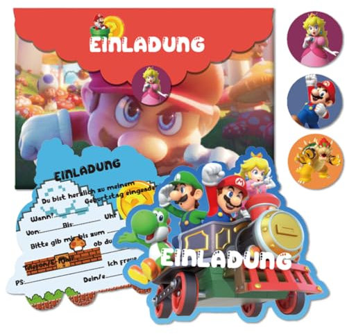 Tydeus 12x Partydekorationen Kindergeburtstag,Partydekorationen Junge Mädchen,Partydekorationen Geburtstag mit Umschlag für Kinder zum Geburtstag und Kinderparty Weihnachtsfeier