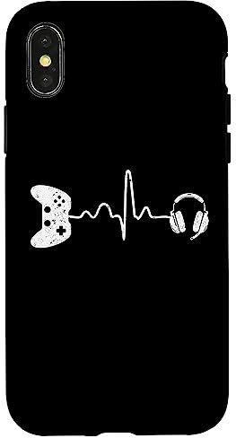 Hülle für iPhone X/XS Gamer Heartbeat Design für Videospielspieler Videospiele