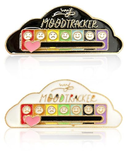 2 Pcs Social Pin Badges, Cloud Funny Brooch Badge Mood Pin Badge Cute Enamel Emotional Pin Mood Pin Badge Cute Cartoon Lapel Pins (Black+White)