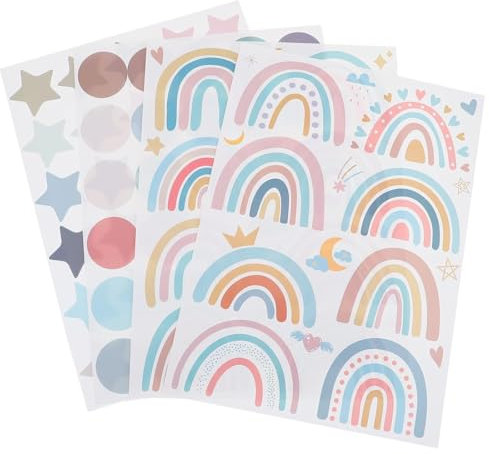 WMUVAZA Regenbogen Leuchtend Wandufkleber Wandtattoo, Wandtattoo Leuchtend Wandaufkleber Leuchtsticker Regenbogen Kinderzimmer Babyzimmer Kinder Baby Schlafzimmer Junge Mädchen