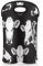 Mintoprints Cow Wine Carrier Tote Bag for 2 Bottles Animal Cow Neoprene Wine Bottle Holder Carriers Bag Case Wine Cooler Bag for Travel, Picnic, Party