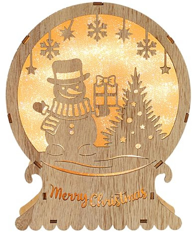 Encham LED Weihnachtsbeleuchtung aus Holz LED Elch Licht Weihnachtsschmuck Weihnachtsmann Weihnachtsbaum Weihnachtsdeko für Innen Batteriebetrieben