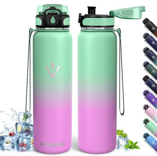 Borraccia Termica, 500ml Senza BPA, Bottiglia Termica, Isolamento a Doppia Parete, Borraccia Termica Bambini, Borraccia, Acciaio Inossidabile 18/8, Borraccia Acciaio Inox per Sport, Scuola, Ufficio
