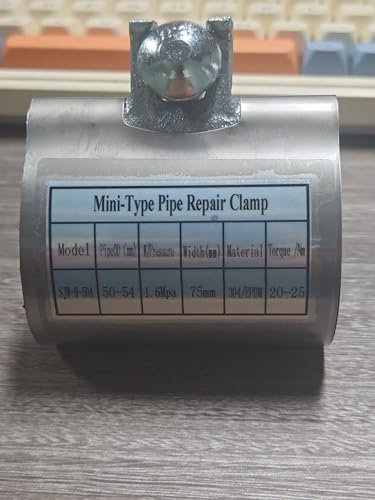 Stainless Steel Pipe Repair Clamp - 2 x 3 with One Bolt - Fix Water or Copper Pipe Leaks - Includes Repair Kit (50-54MM)