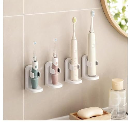 Toski Elektrischer Zahnbürstenhalter 4er Set, Wand befestigter Zahnbürstenhalter, Ohne Bohren Halterung Elektrische Zahnbürste