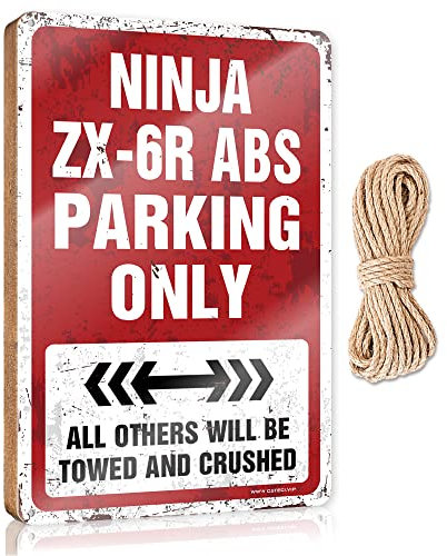 KAXW Lustiges Man Cave-Schilder Ninja Zx-6R Abs Parking Only, Holzschild für Heimdekoration, Badezimmer, Dekor-Sets (15 x 28 cm)