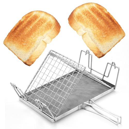 Camping Toaster for Gas Stove, Foldable Camping Toaster, Suitable for Solo Camping, Picnics and Fishing