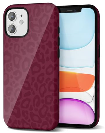 Svanove Cheetah Print Phone Case for iPhone 11 Case Girly Trendy Leopard Pattern, Retro Cool Animal Print, Luxury Cute Case for Women, Aesthetic Y2k Hard Shell Plastic, Burgundy