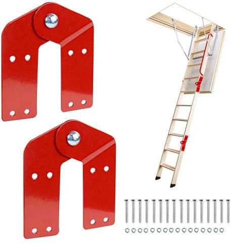 Bisagras para Escalera de Ático, Accesorios para Escaleras Plegables de Aluminio, Piezas de Recambio para Reparar Escaleras de Ático Antiguas, 2 Piezas